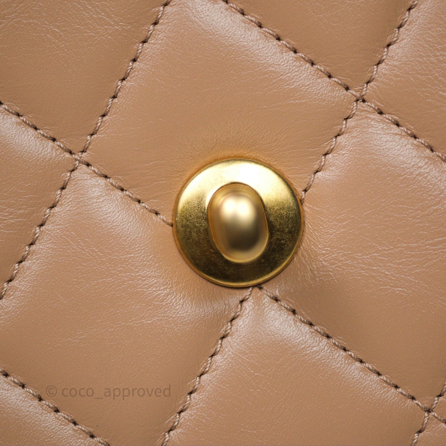 Chanel Quilted Mini Perfect Fit Adjustable Beige Calfskin Gold Hardware