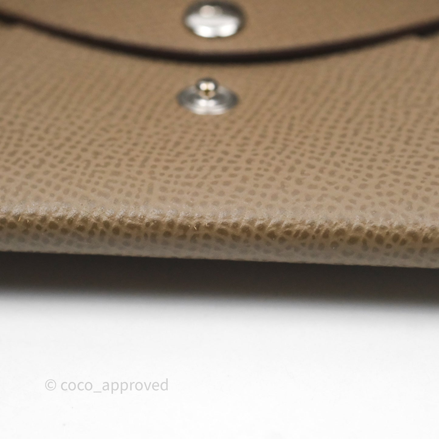 Hermès Calvi Duo Compact Card Holder Etoupe Epsom Palladium Hardware