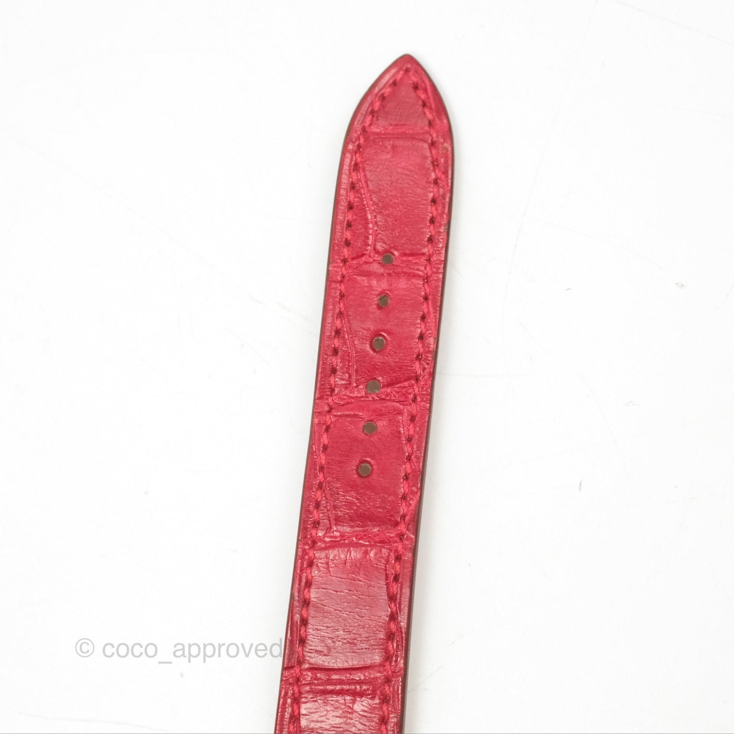 Hermès Heure H Watch Diamond Red Alligator Palladium Hardware