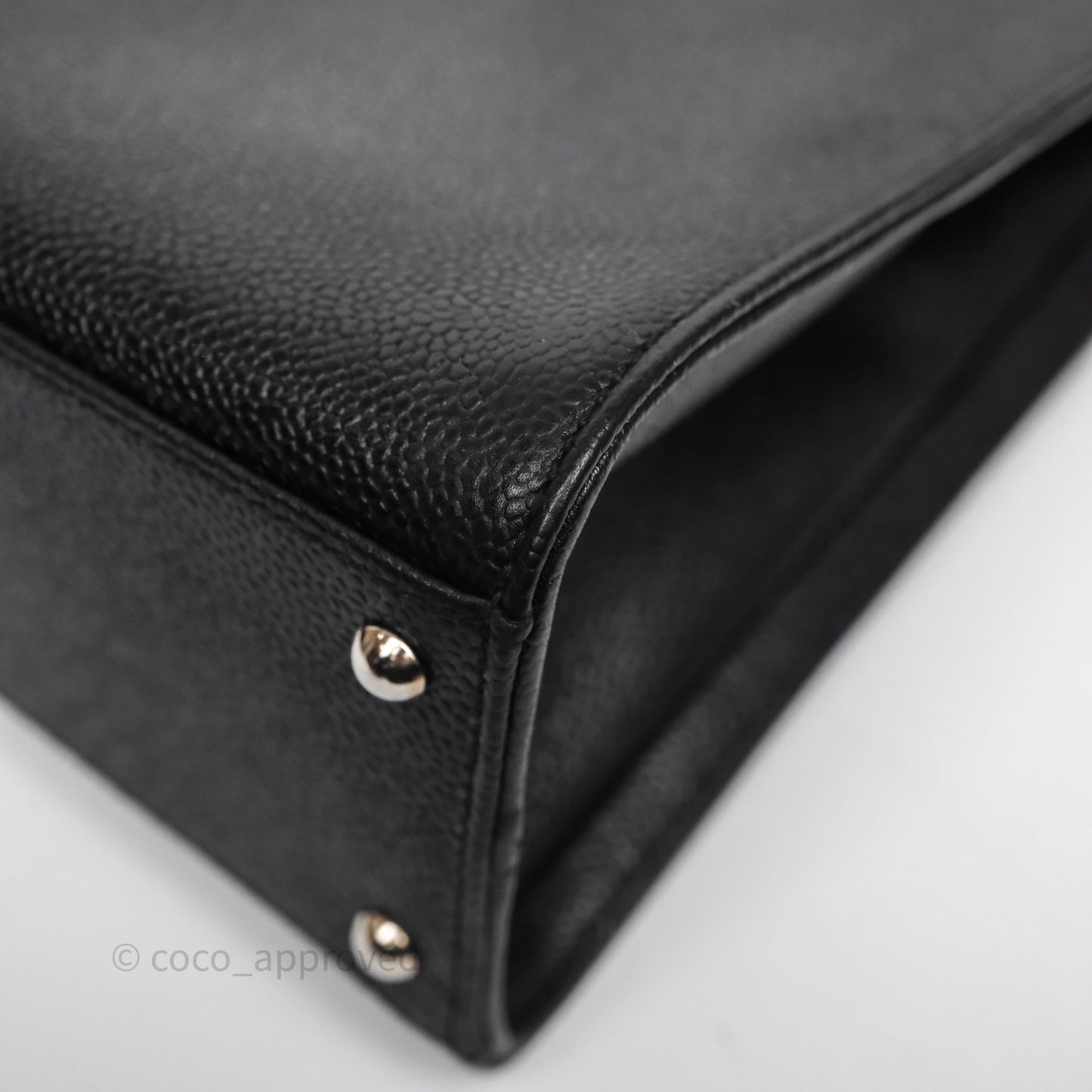 Chanel Vintage Tote Bag Black Caviar Silver Hardware