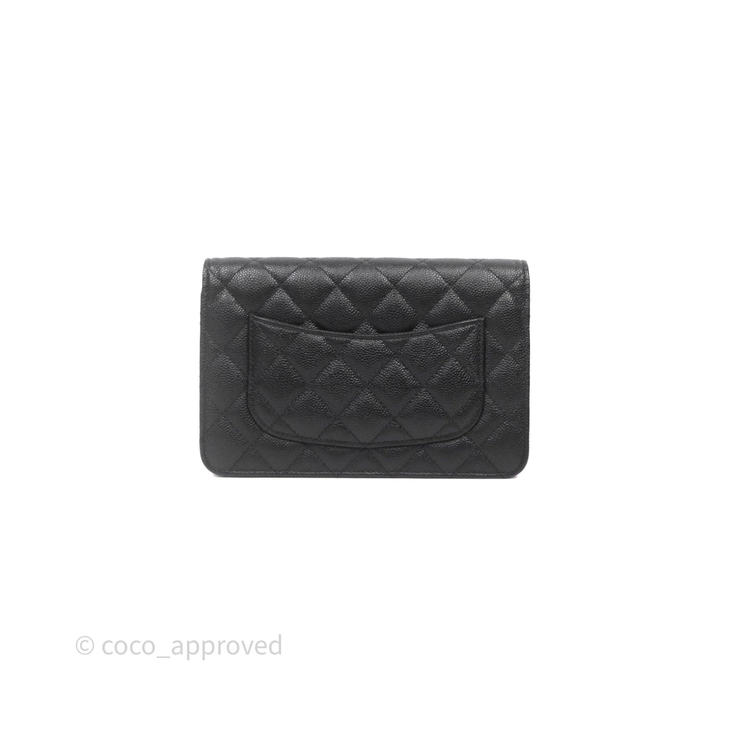 Chanel WOC With Ribbon Chain Black Caviar Gold Hardware