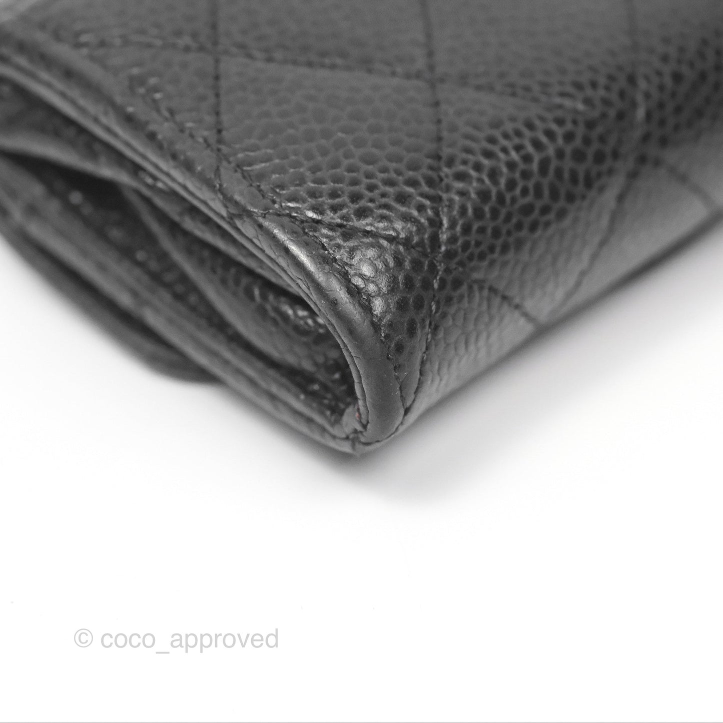 Chanel Classic Quilted Flap Card Holder Black Caviar Silver Hardware