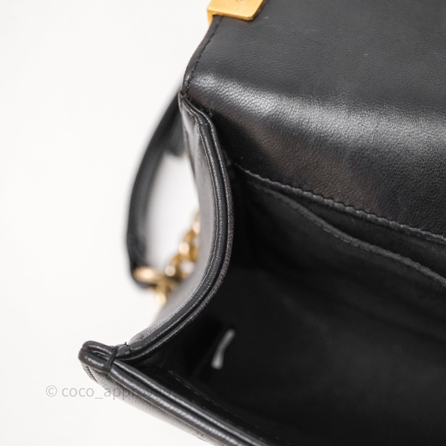 Chanel Medium Boy Quilted Black Lambskin Aged Gold Hardware