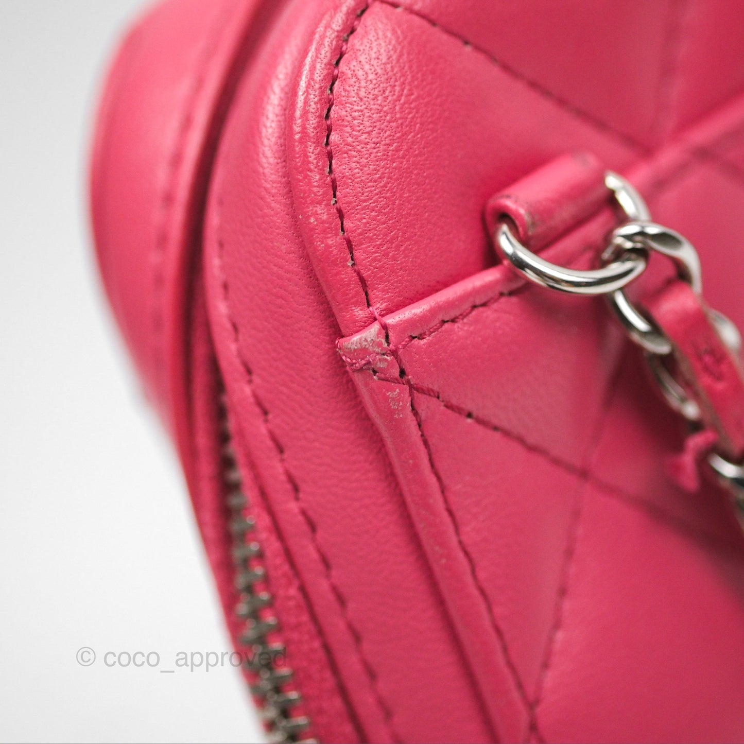 Chanel Quilted Phone Holder Pink Lambskin Silver Hardware