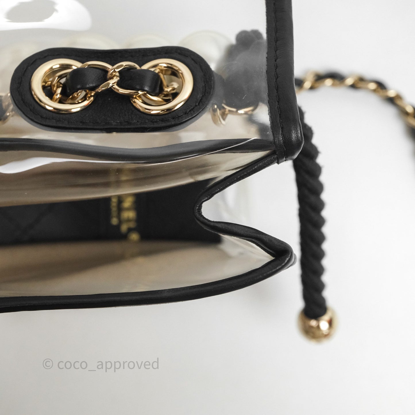 Chanel Medium Sand By The Sea PVC Flap Black Lambskin Gold Hardware