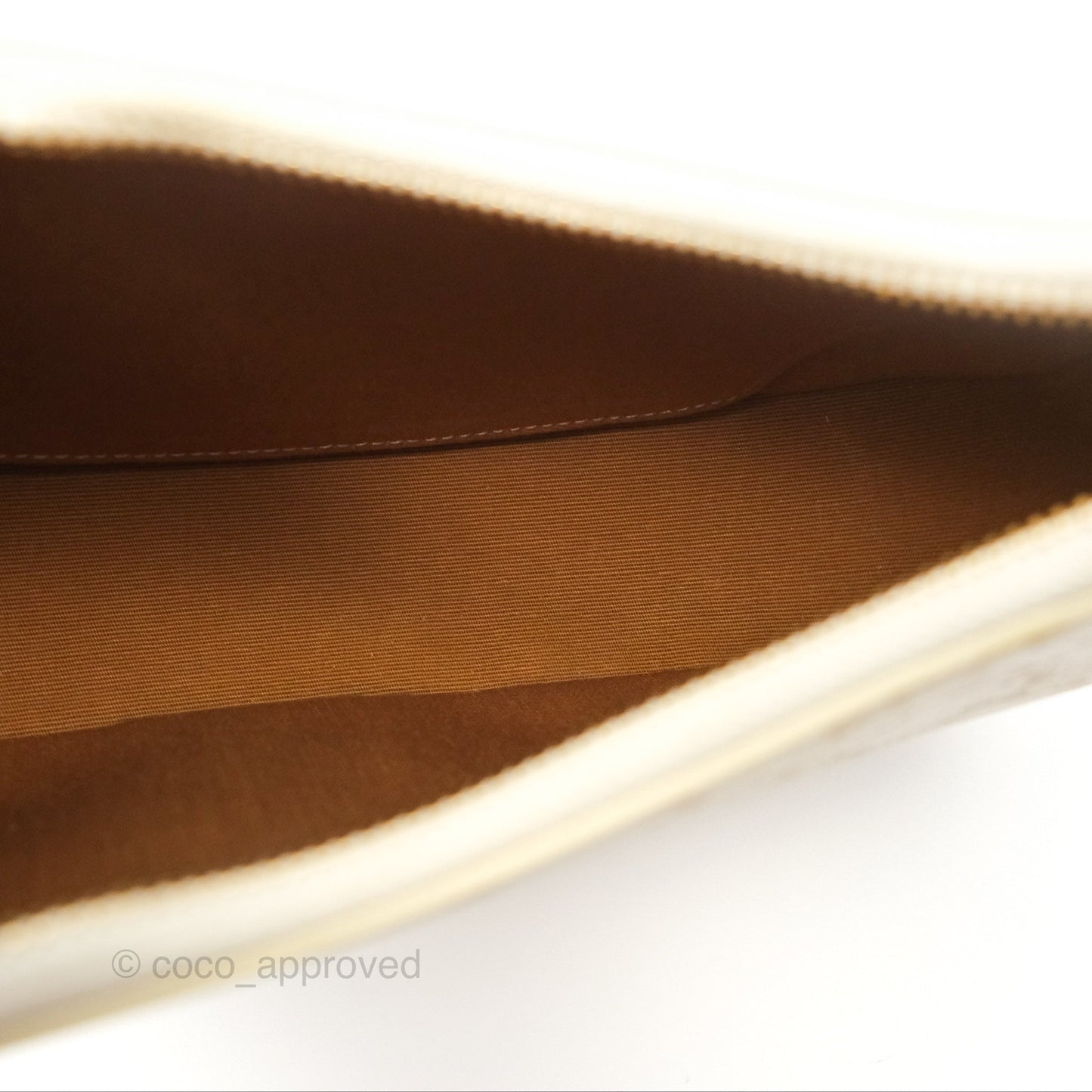 Celine Ava Bag In Triomphe Canvas Calfskin White