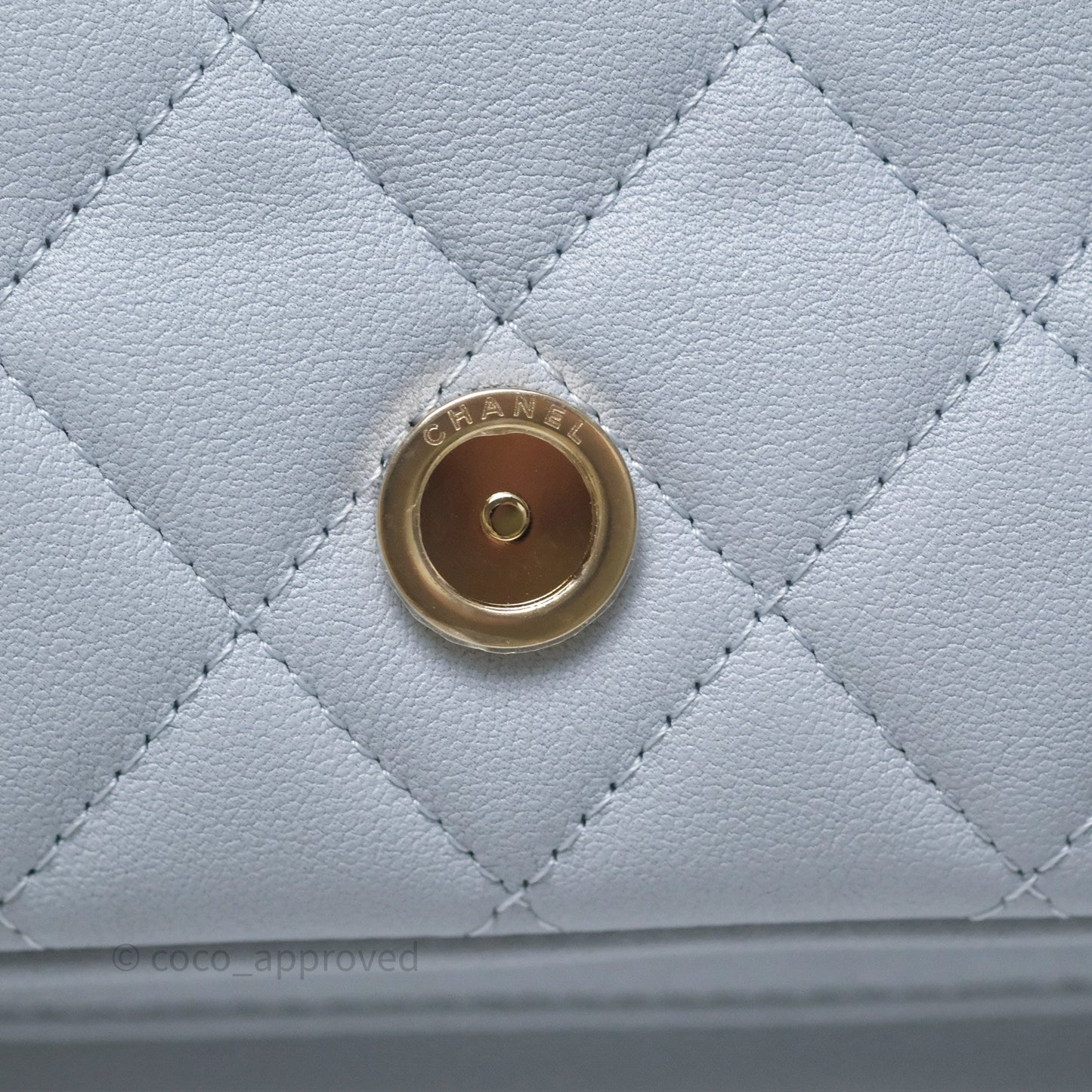 Chanel Quilted Large Duma Drawstring Backpack Light Blue Calfskin