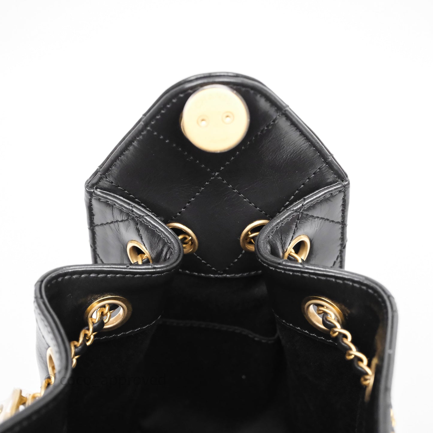 Chanel 25 Mini Black Shiny Crumpled Calfskin Mixed Hardware