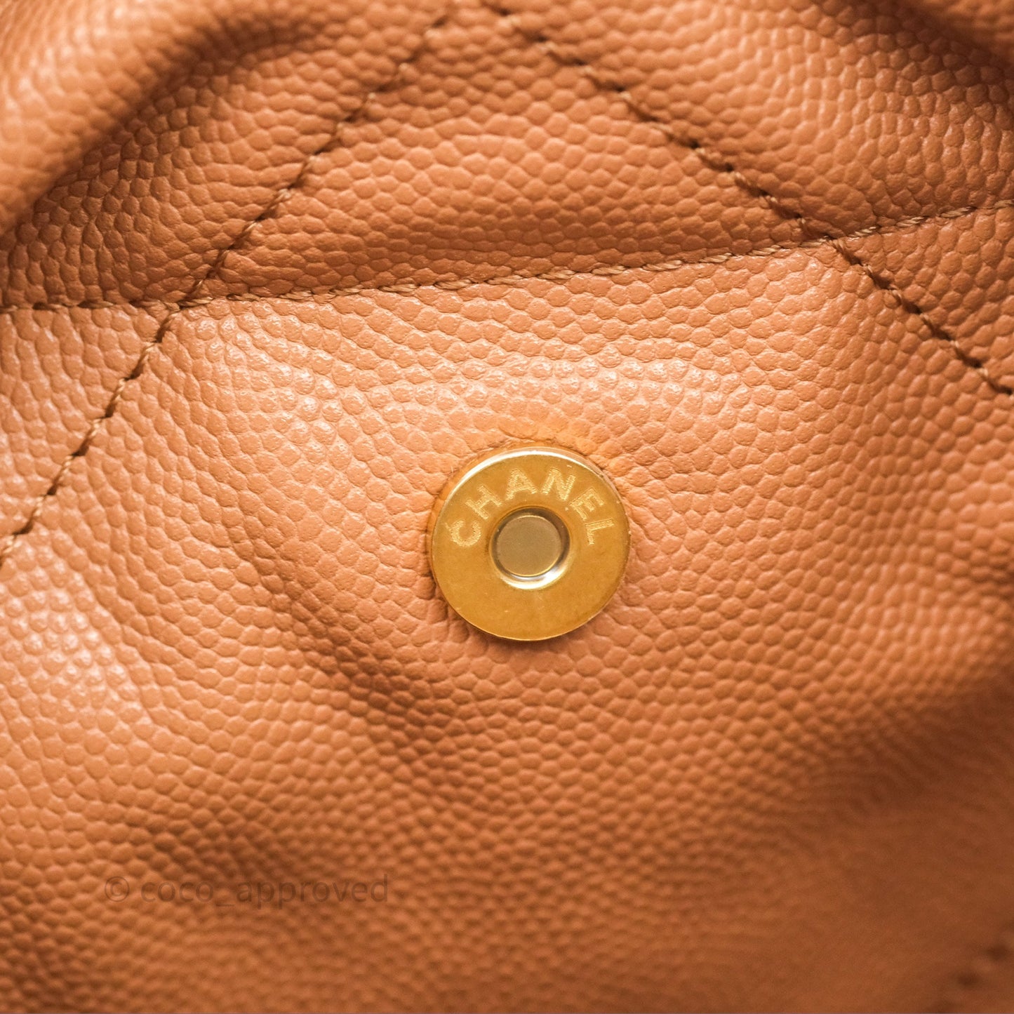 Chanel 22 Small Beige Caviar Aged Gold Hardware