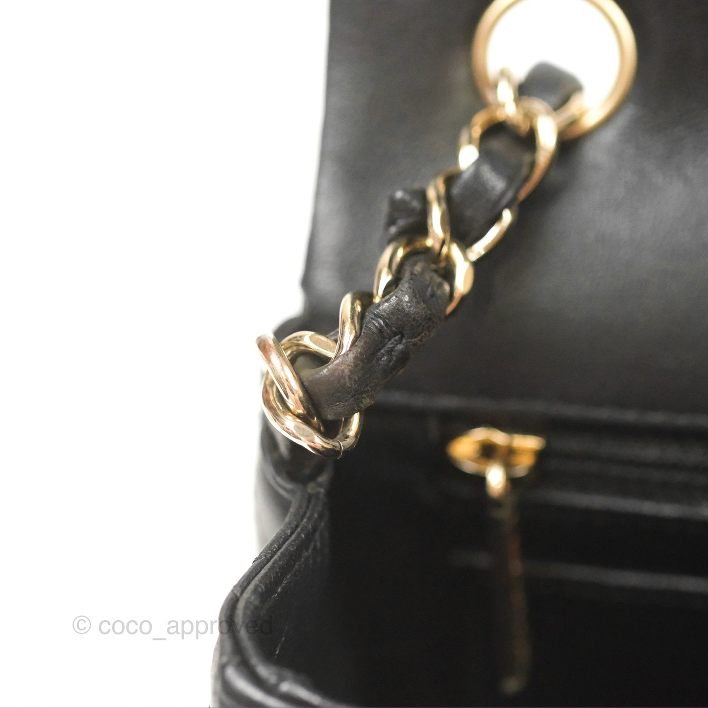 Chanel Quilted Mini Rectangular Flap Black Lambskin Gold Hardware