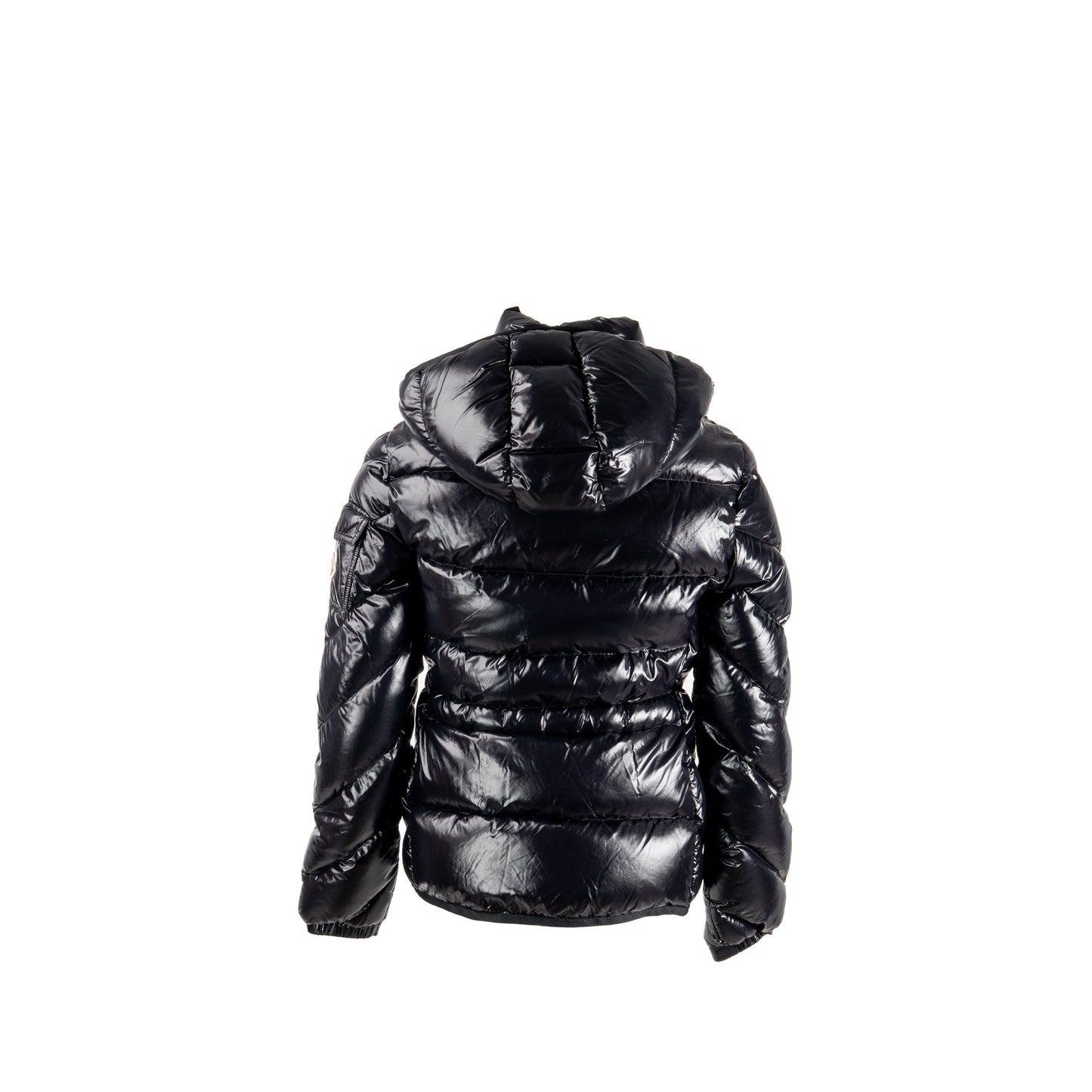 Moncler Size 1 Brouel Chevron Hooded Short Down Jacket Polyamide Black