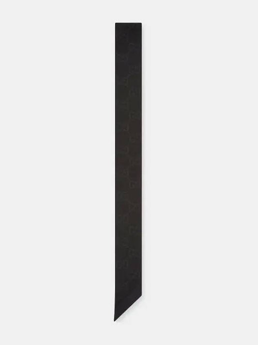 Luxury Gucci Trending 2025 GG Printed Silk Neck Bow Black