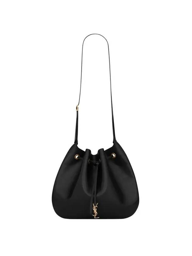 Luxury Saint Laurent Monogram Leather Shoulder Bag Black