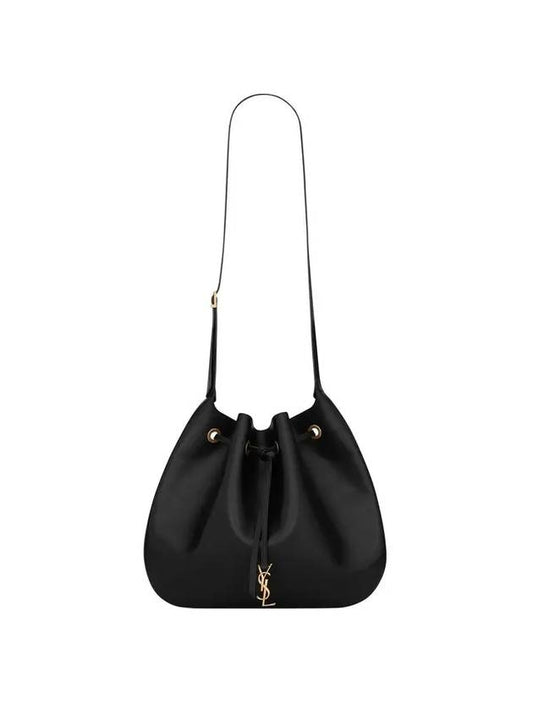 Luxury Saint Laurent Monogram Leather Shoulder Bag Black