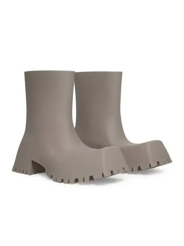 Luxury Balenciaga Square Toe Rubber Rain Boots Beige