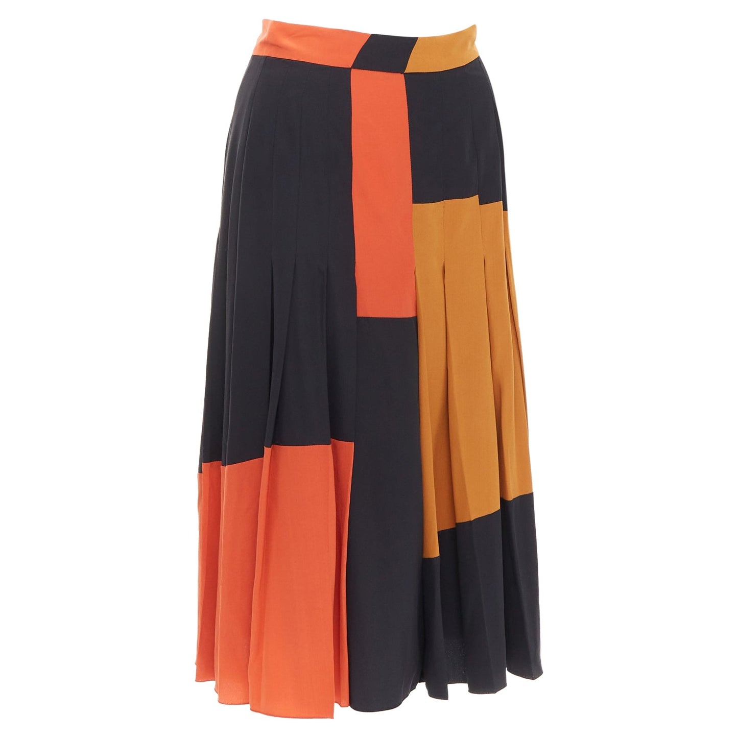 Luxury Bottega Veneta colorblock pleated skirt