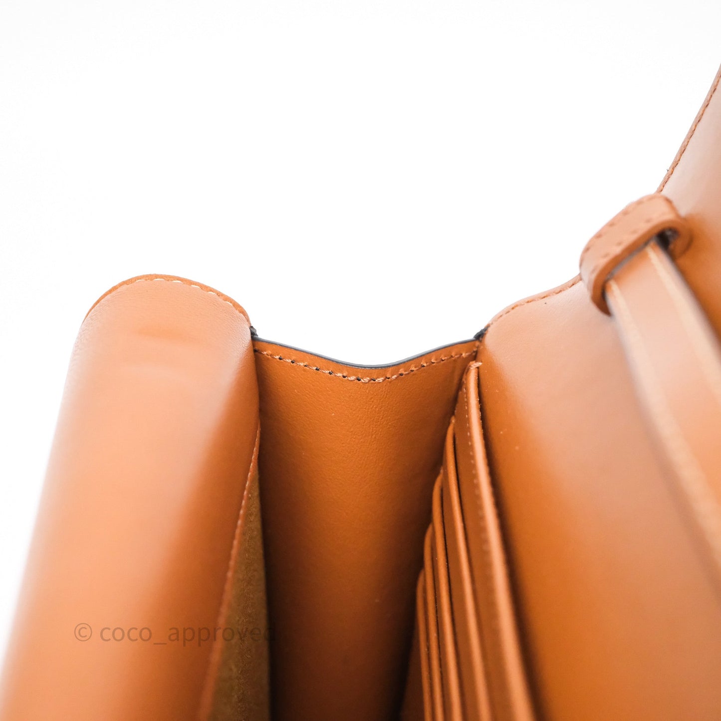 Celine Wallet On Strap Triomphe Canvas Tan Lambskin