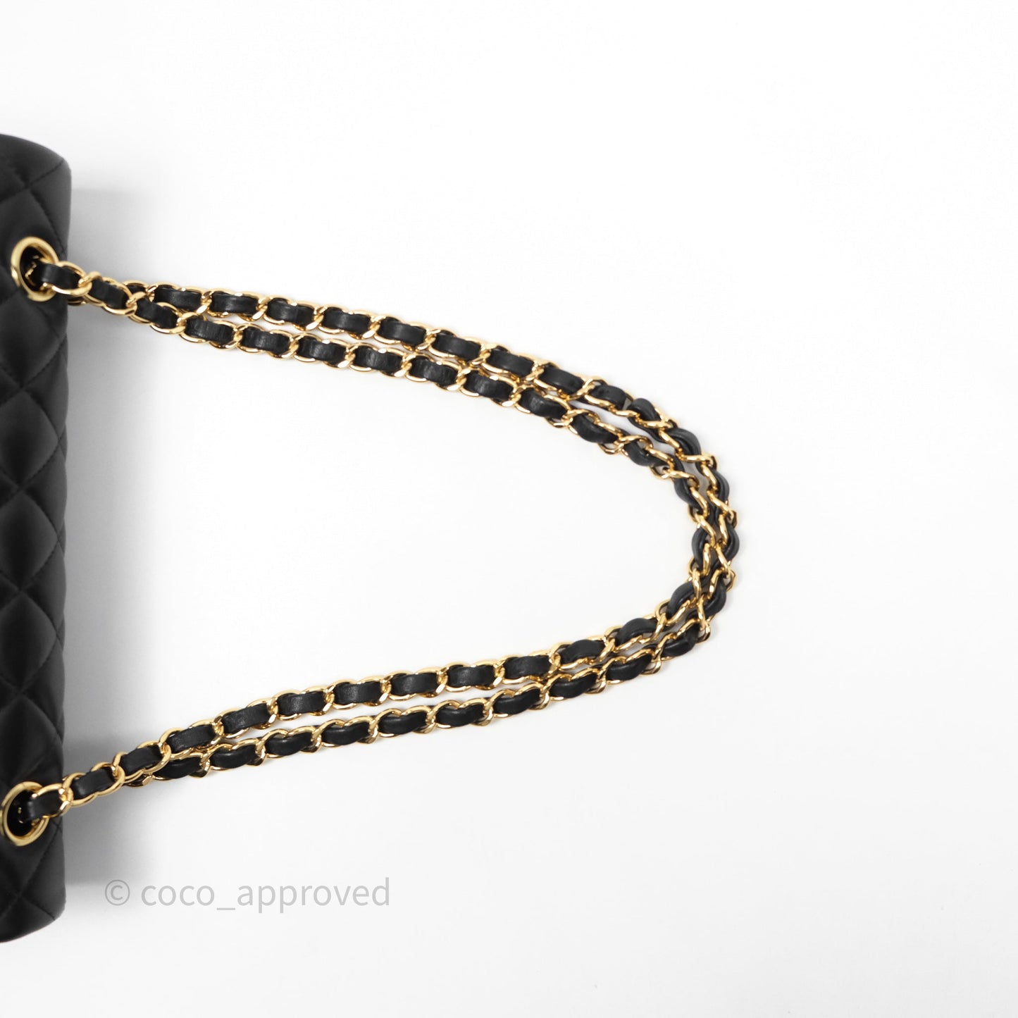 Chanel Classic M/L Medium Flap Quilted Black Lambskin Gold Hardware