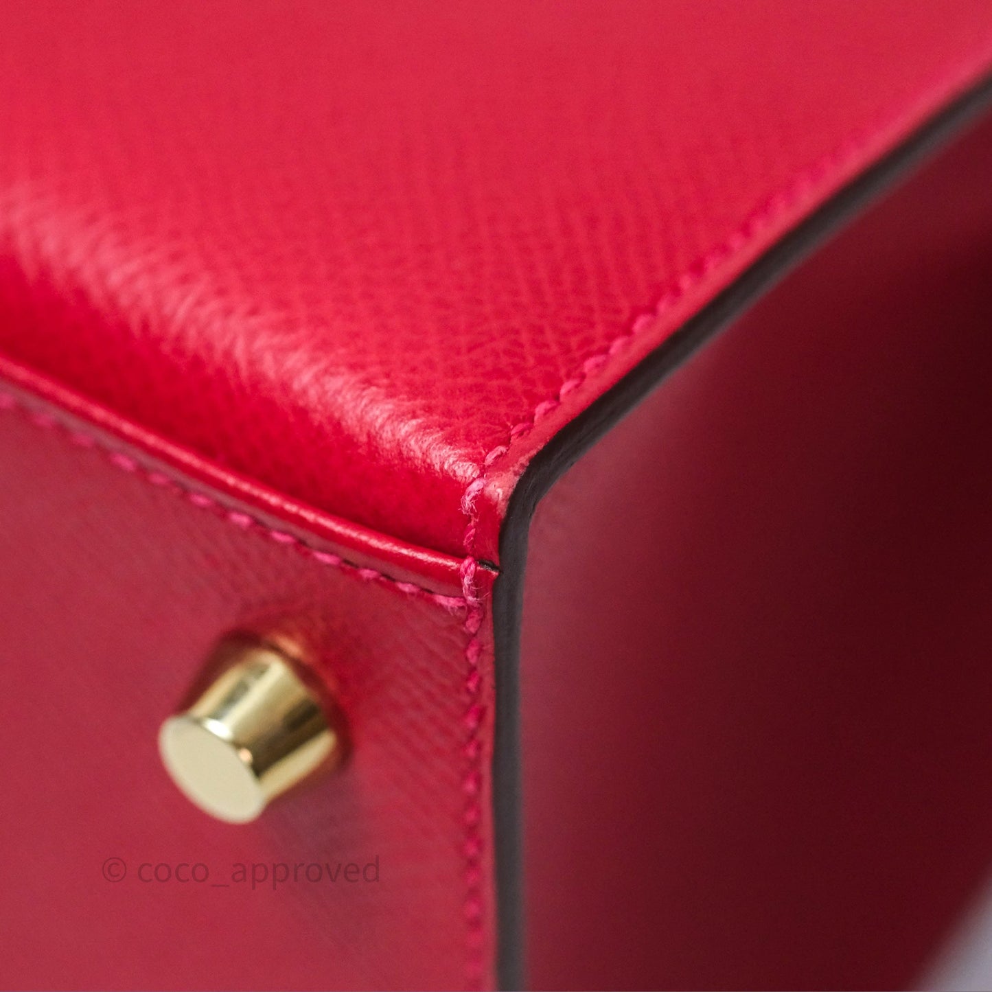 Hermès Sellier Kelly 25 Rouge Casaque Q5 Epsom Gold Hardware