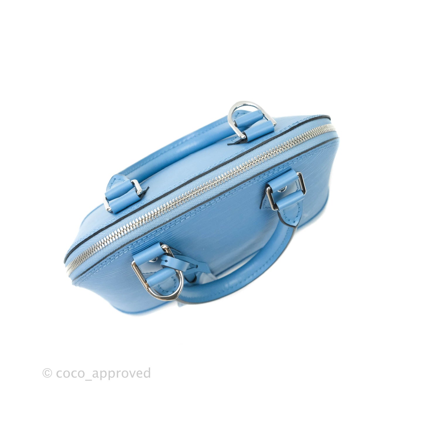 Louis Vuitton Epi Alma BB Blue with Jacquard Strap