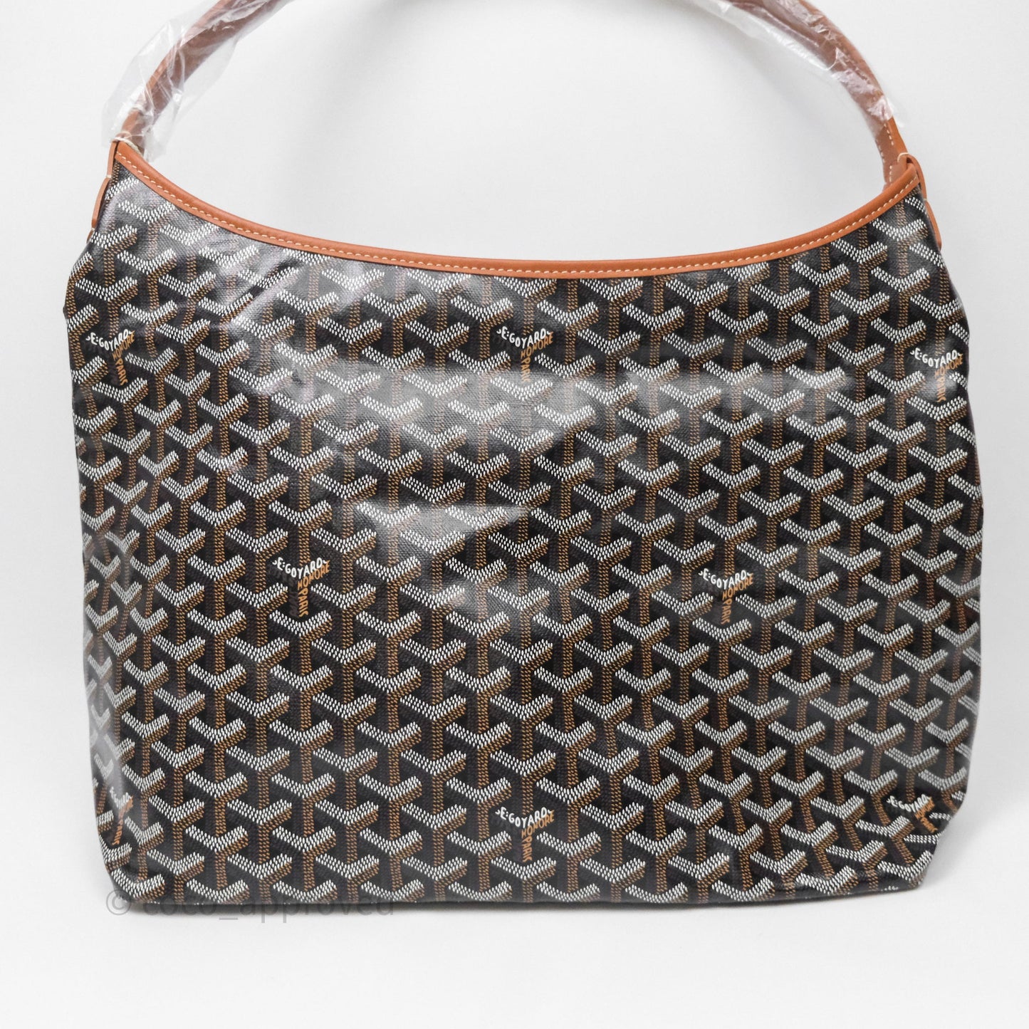 Goyard Bohème Hobo Bag Black/Tan Goyardine Canvas