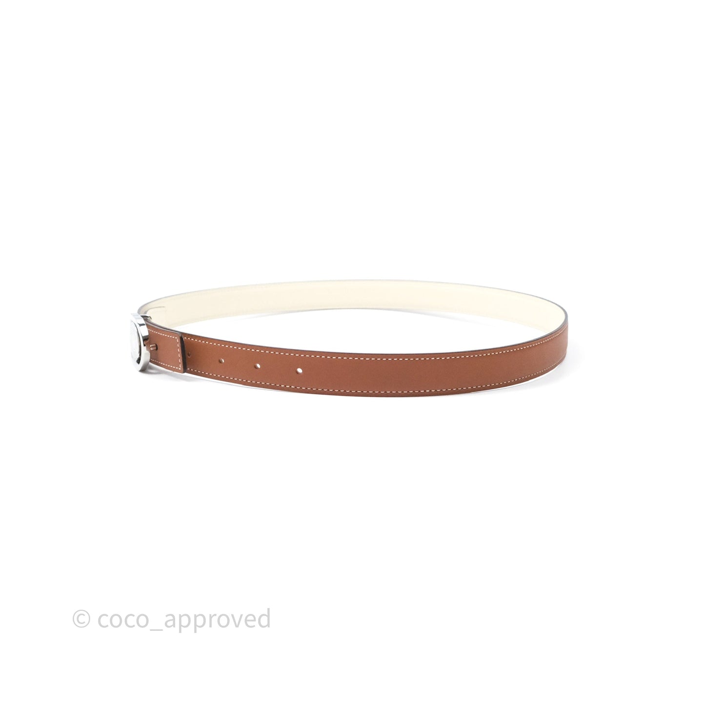 Hermès Clou De Selle Belt Buckle & Reversible Strap Gold/ Nata Palladium Hardware