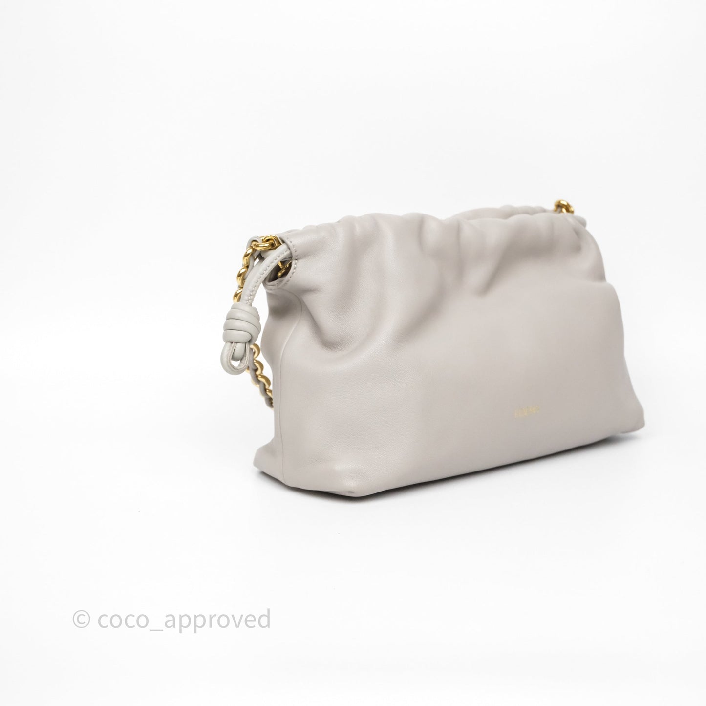 Loewe Medium Flamenco Purse in Mellow Nappa Lambskin Shell Grey