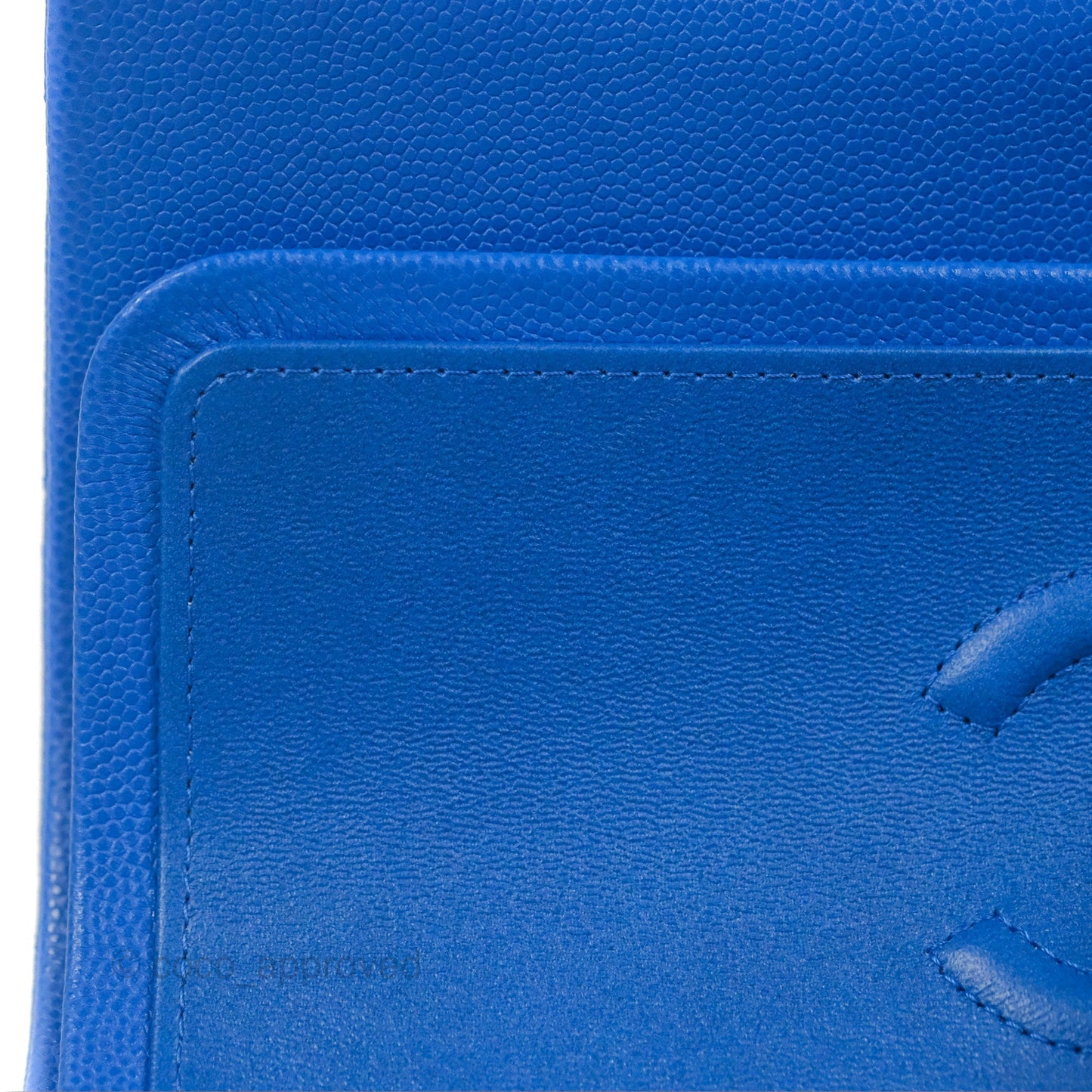 Chanel Small Classic Quilted Flap Blue Caviar Gold Hardware