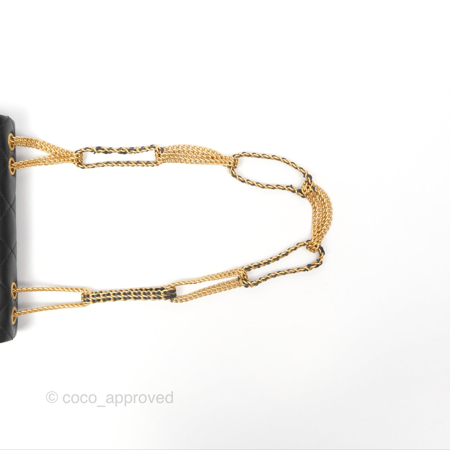 Chanel Small Chain Flap Bag Black Lambskin Aged Gold Hardware 22A