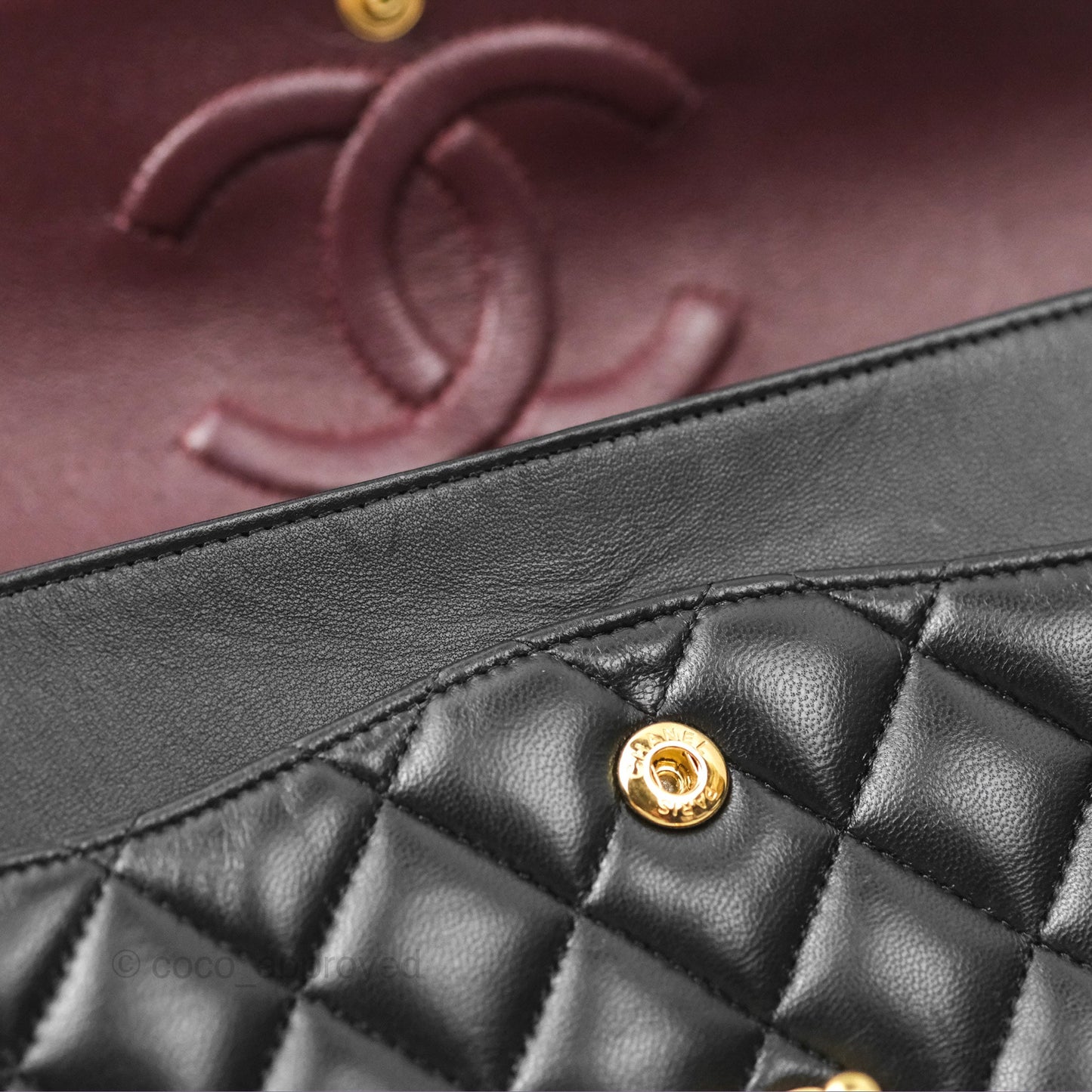 Chanel Classic M/L Medium Flap Quilted Black Lambskin Gold Hardware