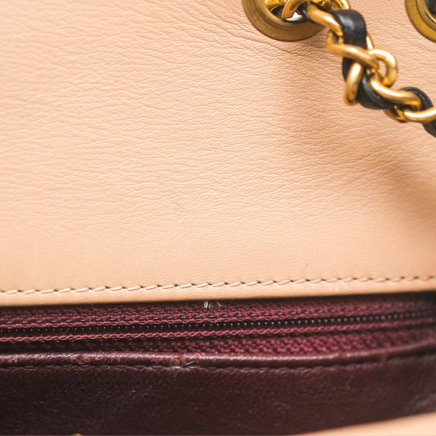 Chanel Small CC Filigree Flap Quilted Beige Black Caviar