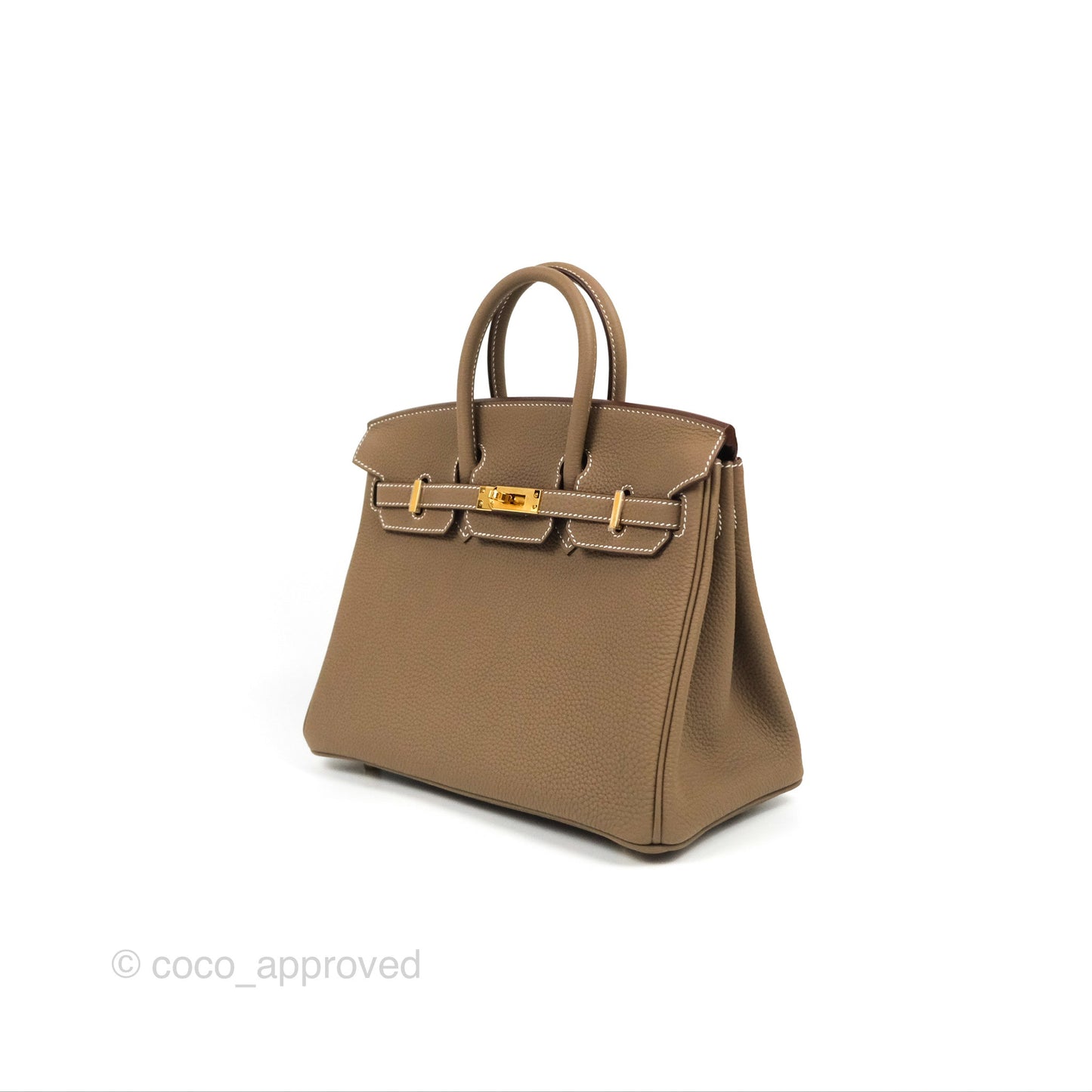 Hermes Birkin 25 Retourne Etoupe 18 Togo Gold Hardware