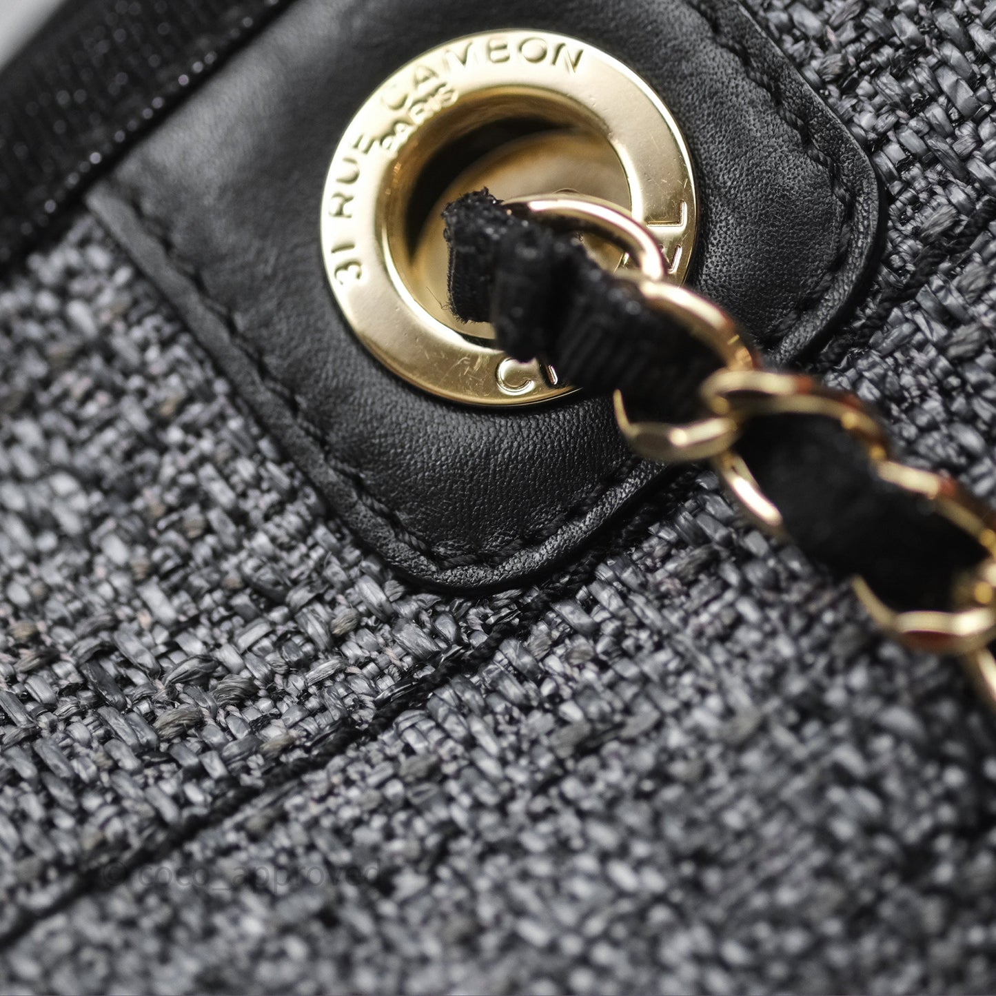 Chanel Medium Deauville Charcoal Grey Canvas