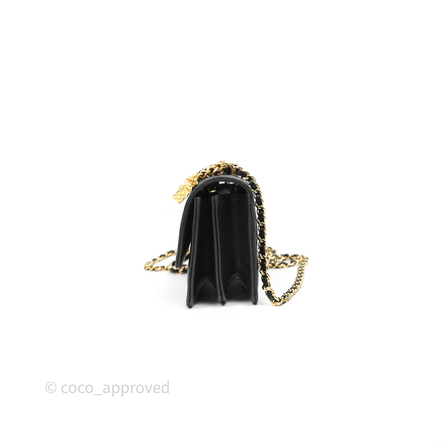 Chanel WOC Bag Charm Black Caviar Gold Hardware