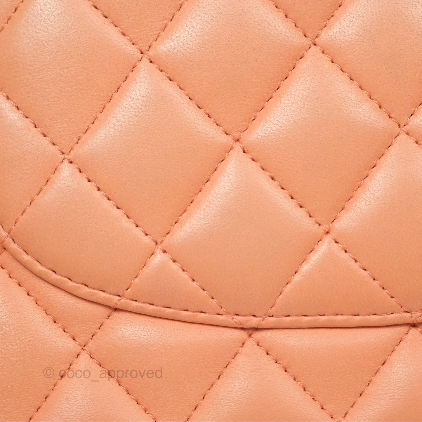 Chanel Classic M/L Medium Flap Quilted Peach Lambskin Gold Hardware