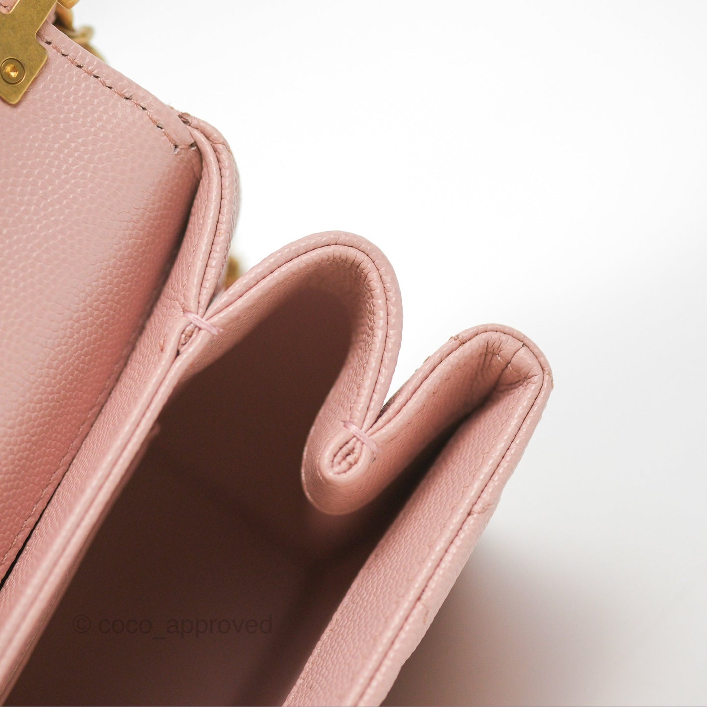 Chanel Carry Me Top Handle Flap Bag Pink Caviar Aged Gold Hardware 23S