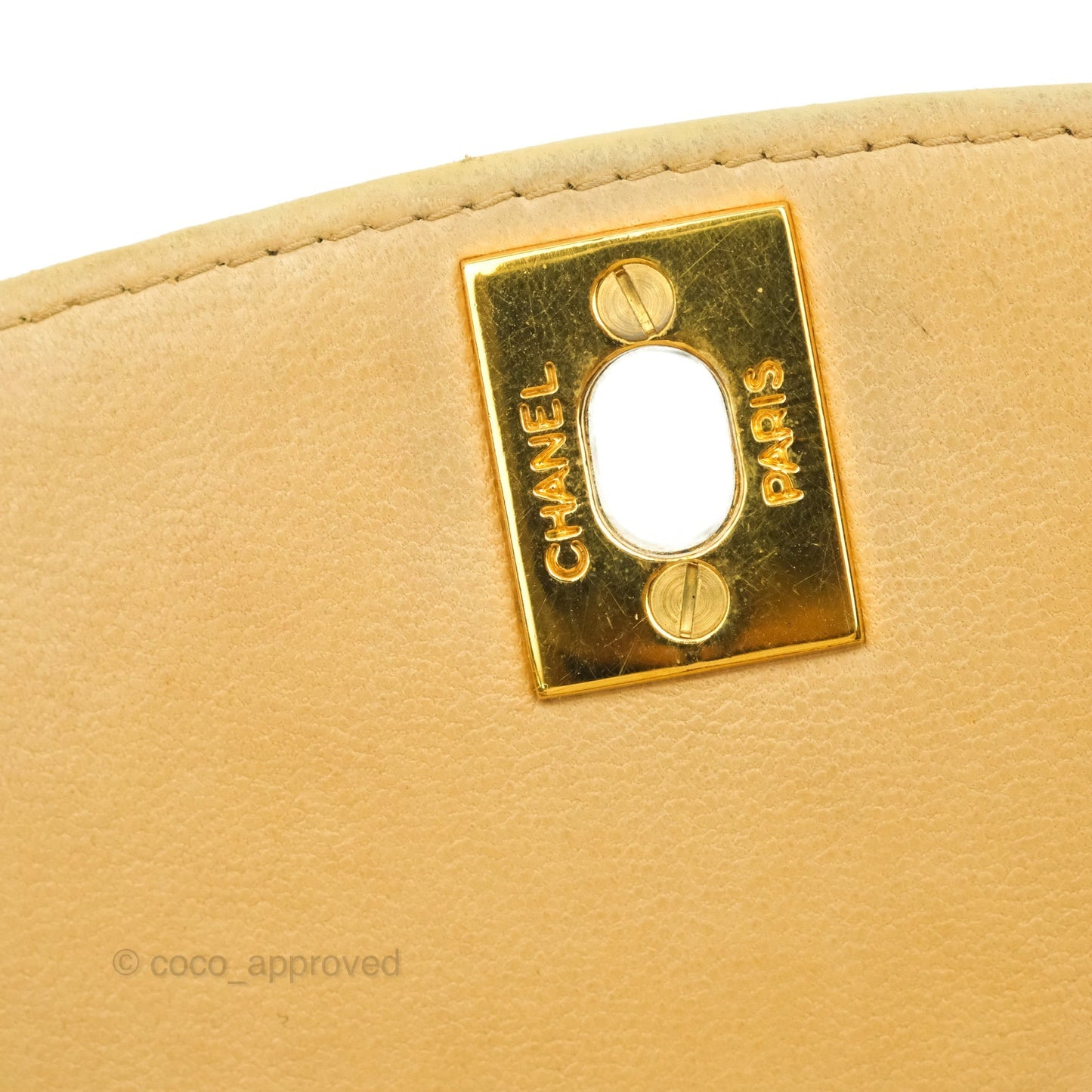 Chanel Small Vintage Quilted Classic Diana Flap Bag Beige Lambskin 24K Gold Hardware