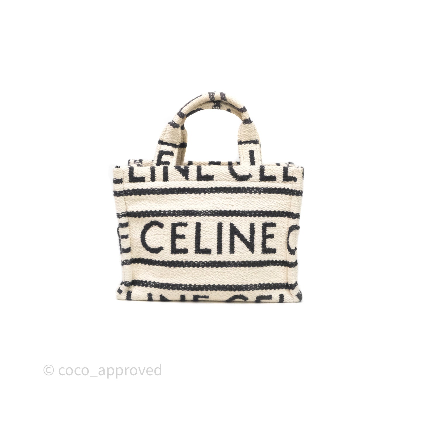 Celine Small Cabas Thais Textile with Celine All-Over White