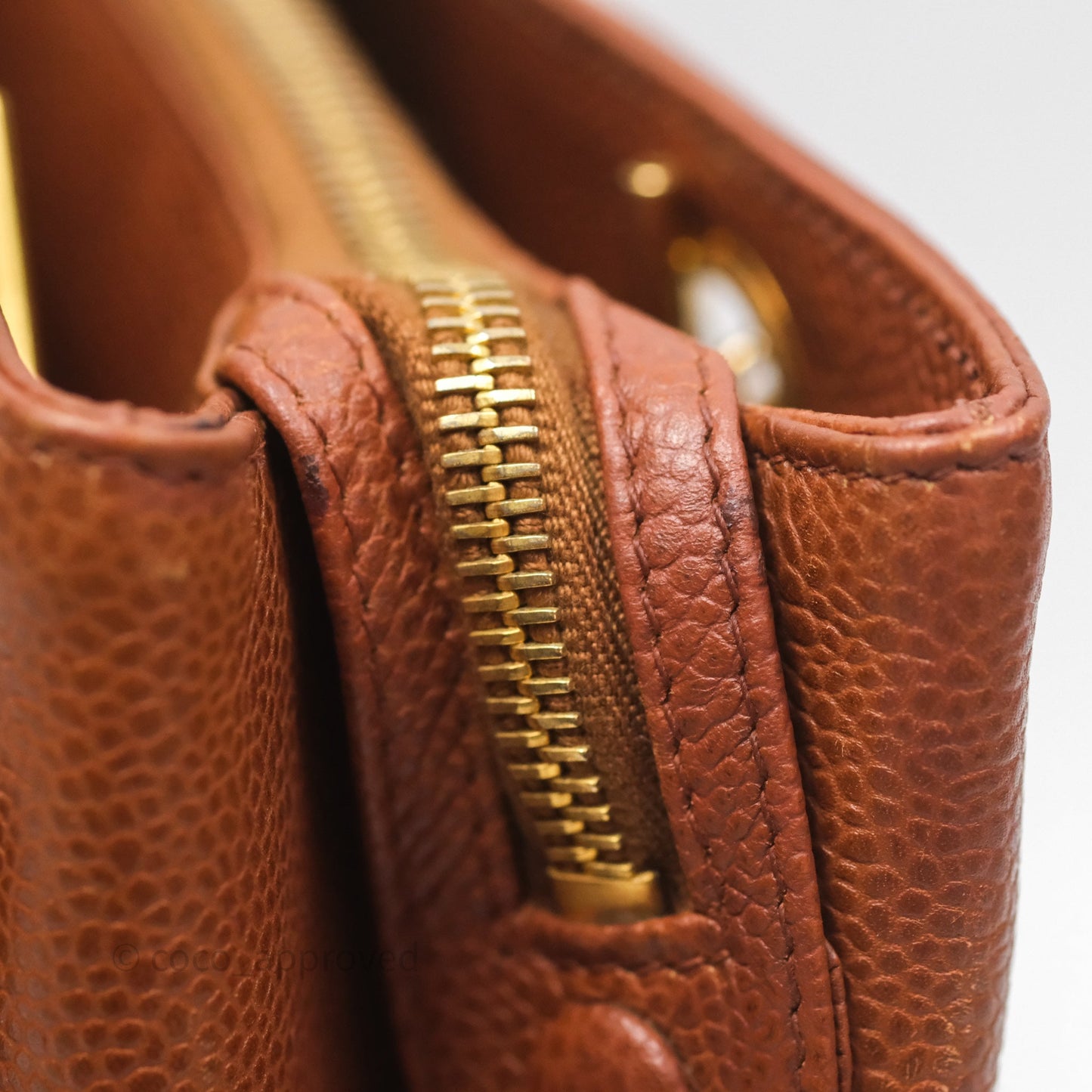 Chanel Vintage Tote Caramel Caviar 24K Gold Hardware