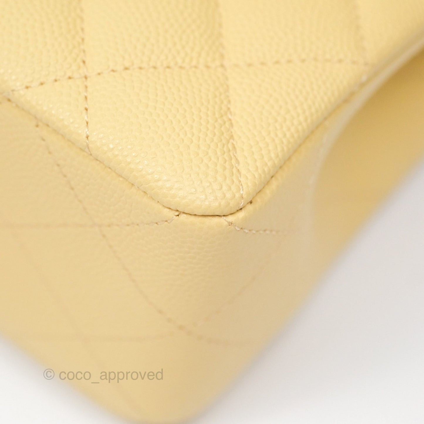 Chanel Small Classic Quilted Flap Yellow Caviar Gold Hardware