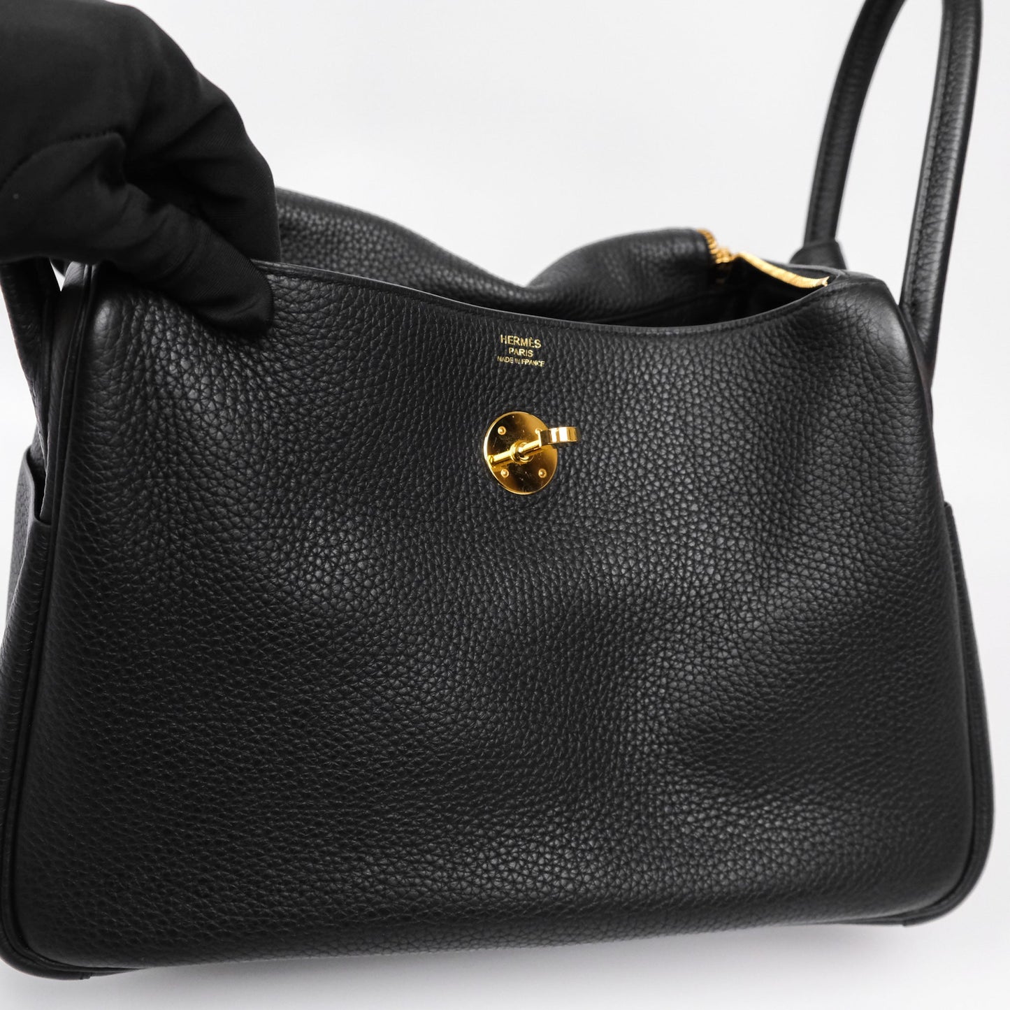 Hermès Lindy 30 Black Noir 89 Clemence Gold Hardware