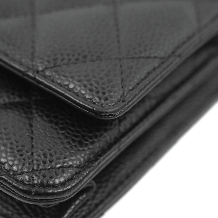 Chanel Quilted Classic WOC Black Caviar Gold Hardware