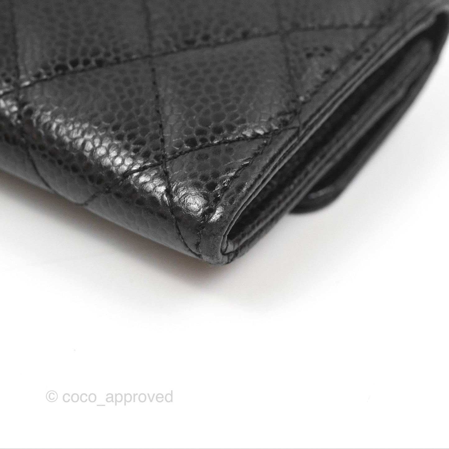 Chanel Classic Quilted Flap Card Holder Black Caviar Gold Hardware