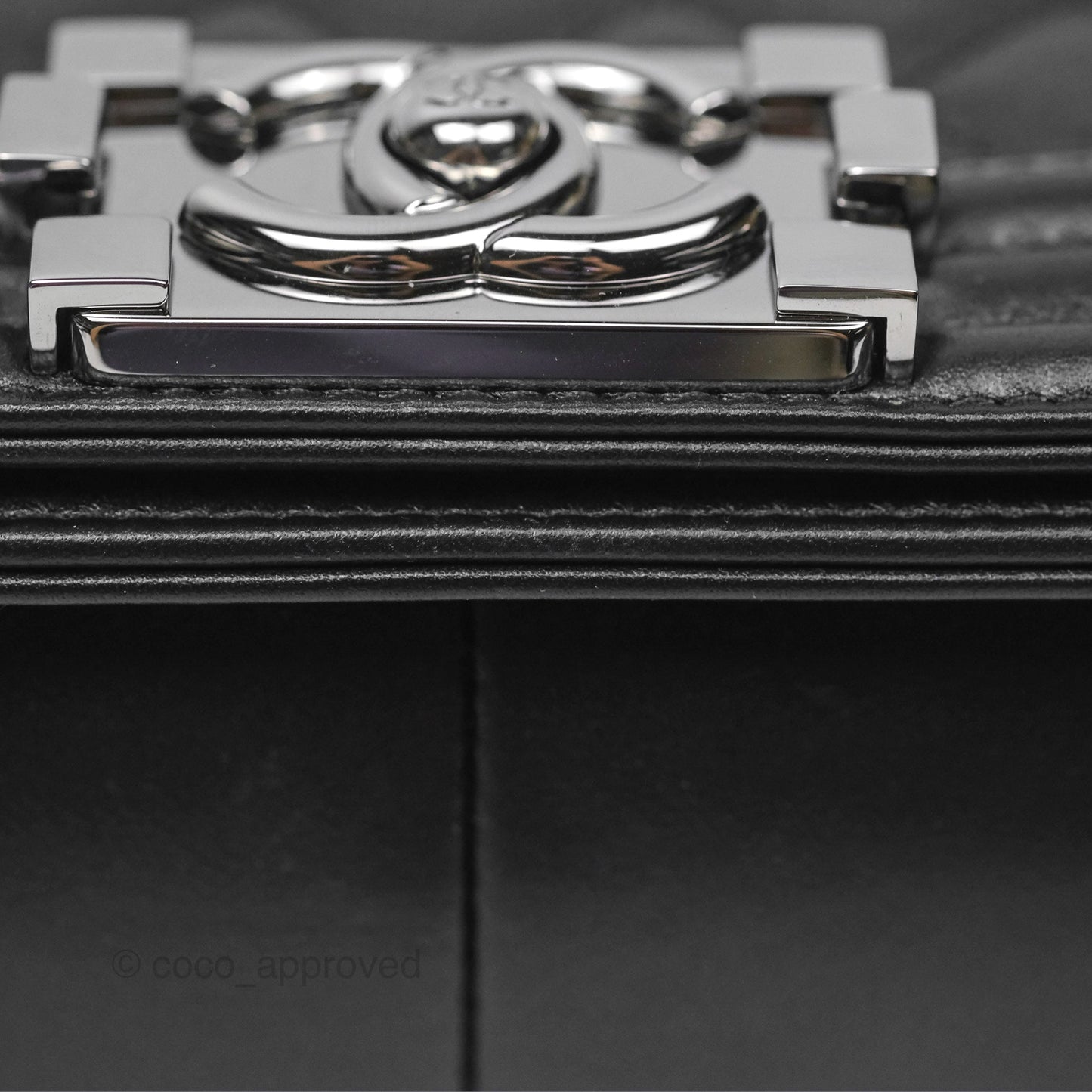 Chanel Medium Boy Quilted Black Calfskin Dark Silver Hardware
