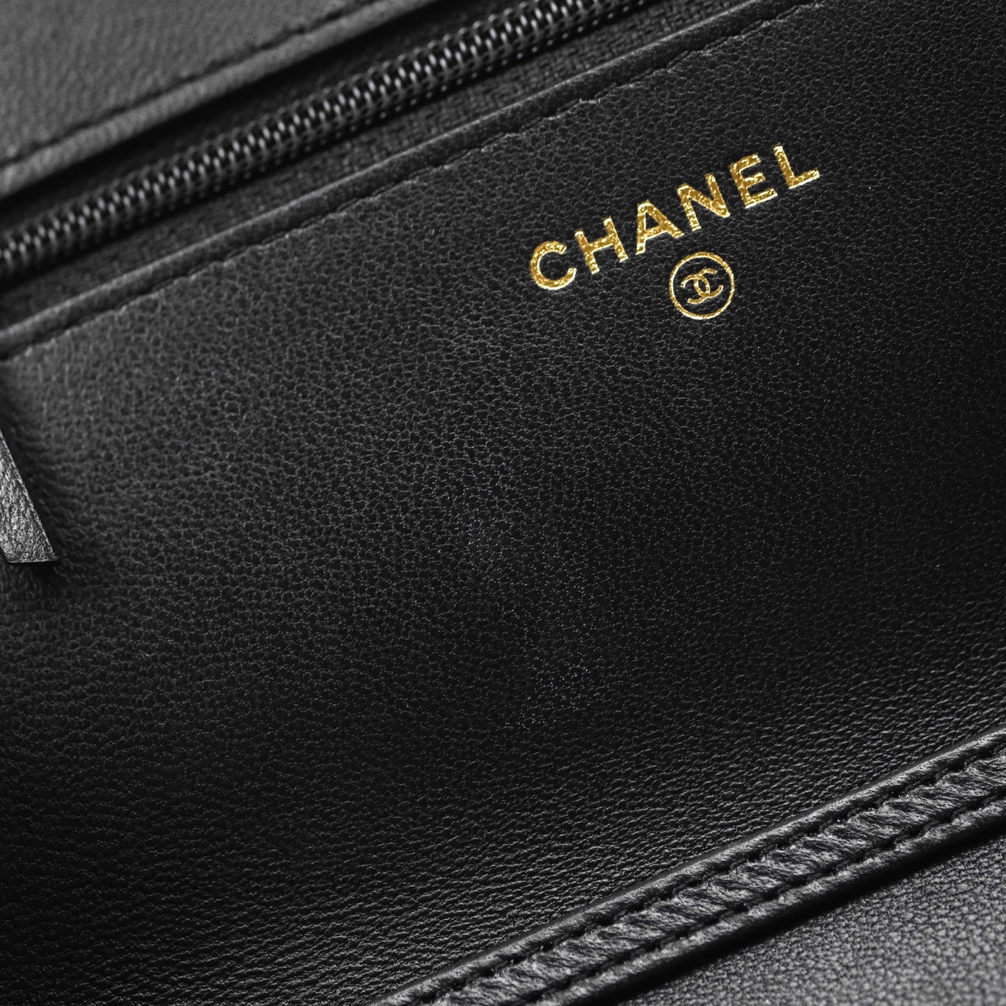 Chanel Quilted Pearl Crush Wallet on Chain WOC Black Lambskin Aged Gold Hardware