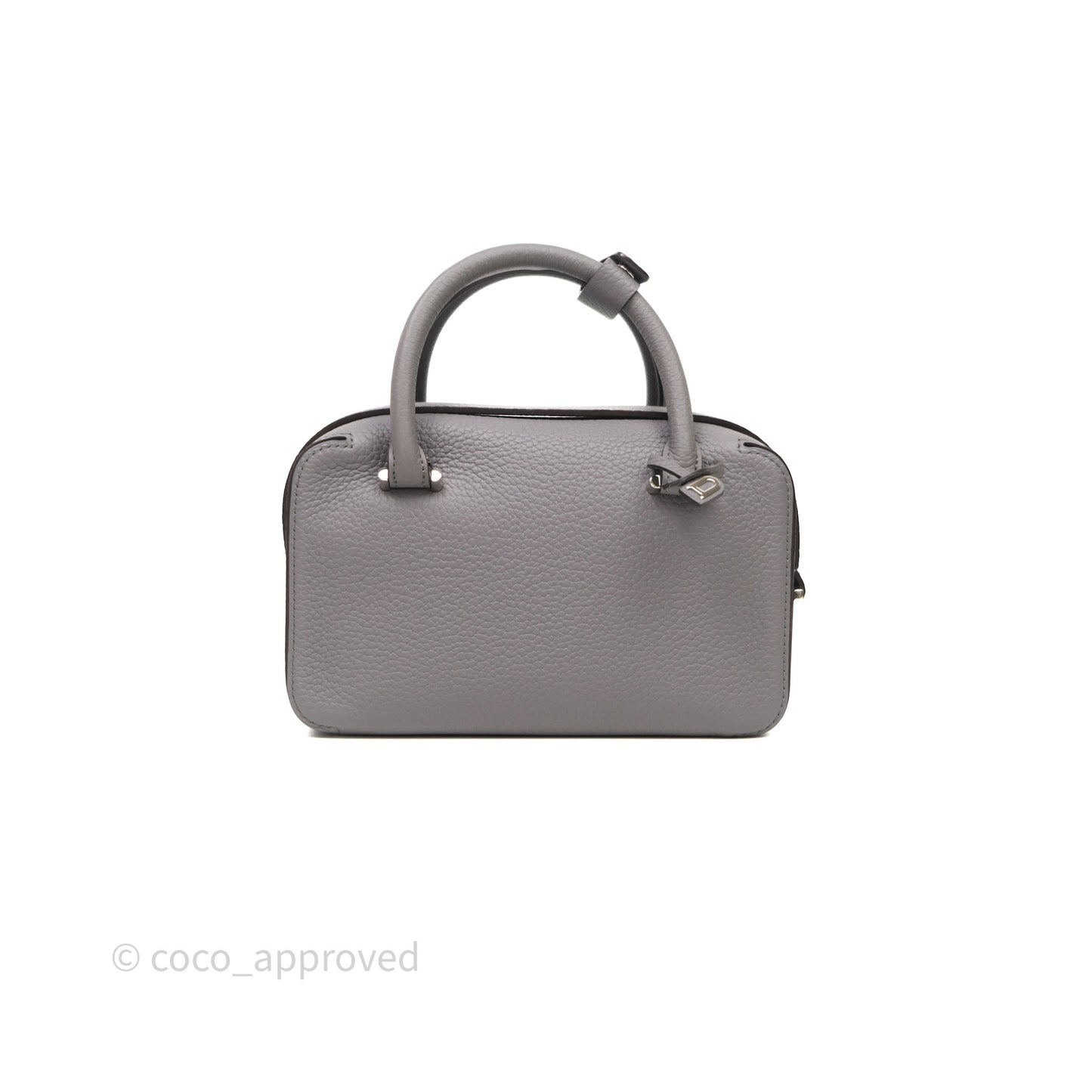 Delvaux Cool Box Mini Taurillon Soft Grained Grey Calfskin Silver Hardware