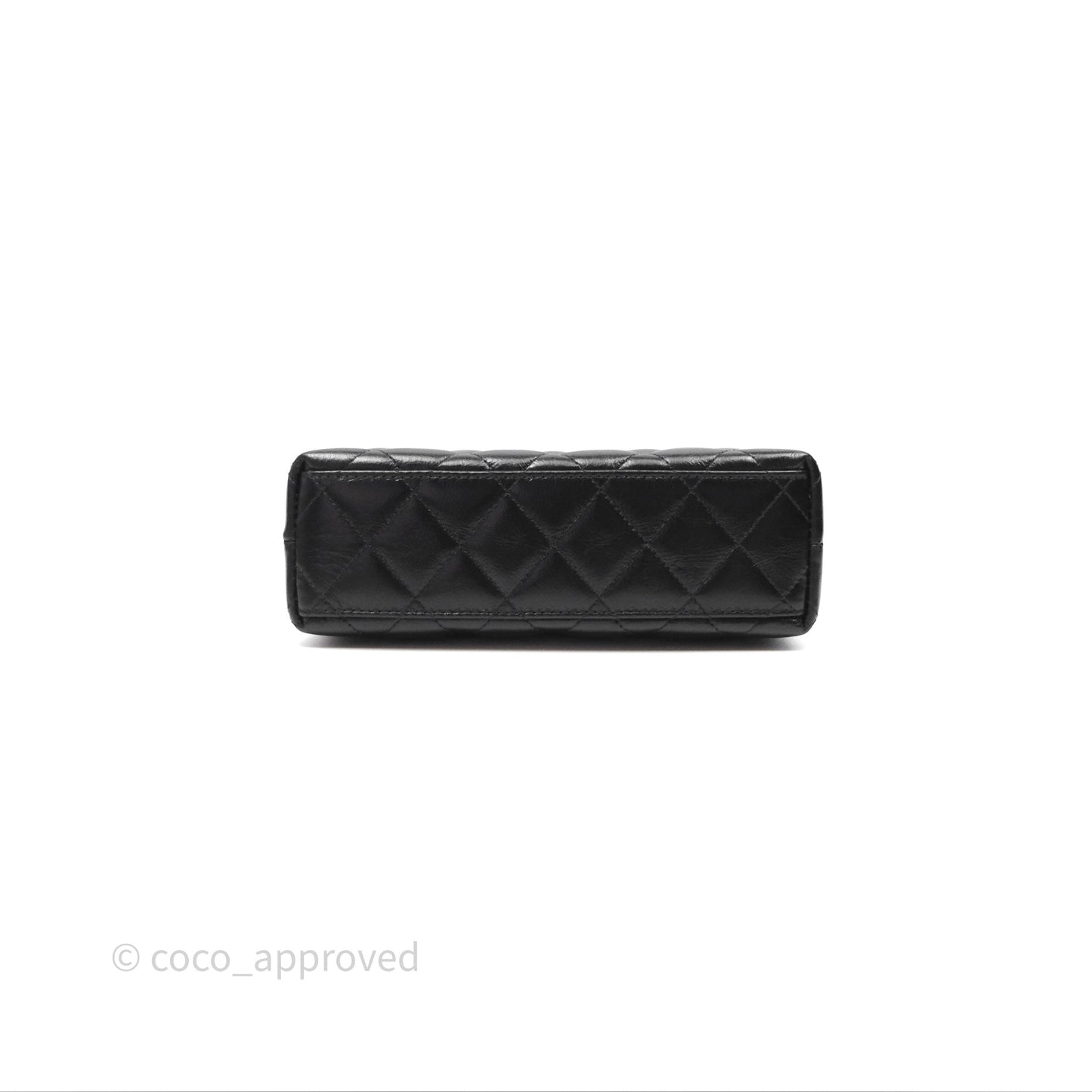 Chanel Kelly Bag Quilted Black Shiny Crumpled Calfskin Aged Gold Hardware