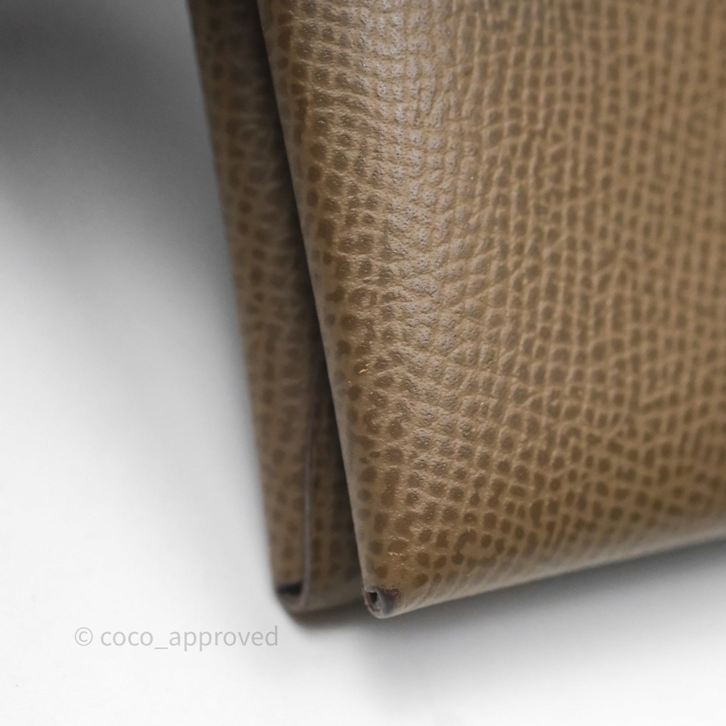 Hermès Calvi Duo Compact Card Holder Etoupe Epsom Palladium Hardware