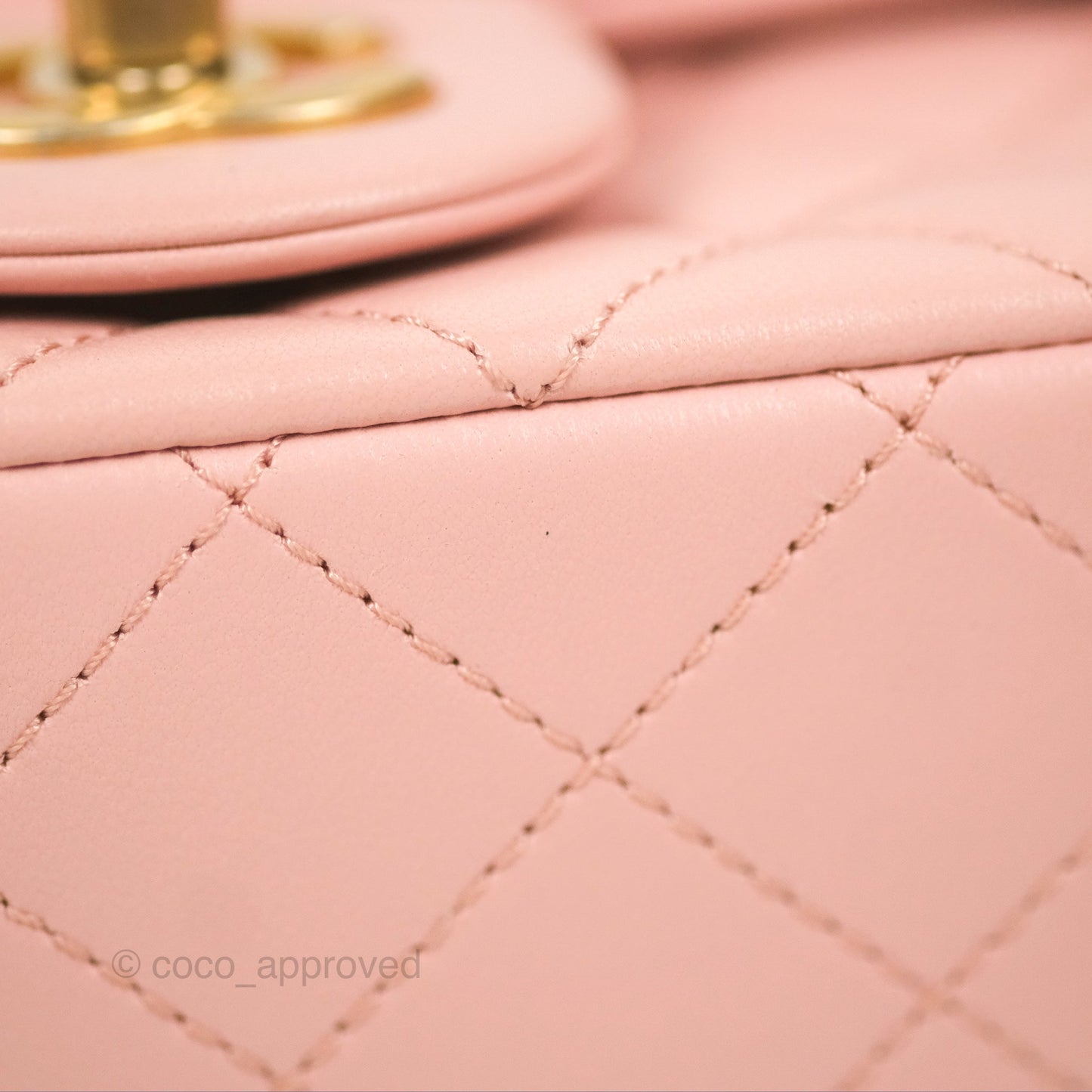 Chanel Quilted Mini Square Flap with Camellia Adjustable Chain Pink Clair Lambskin 23S