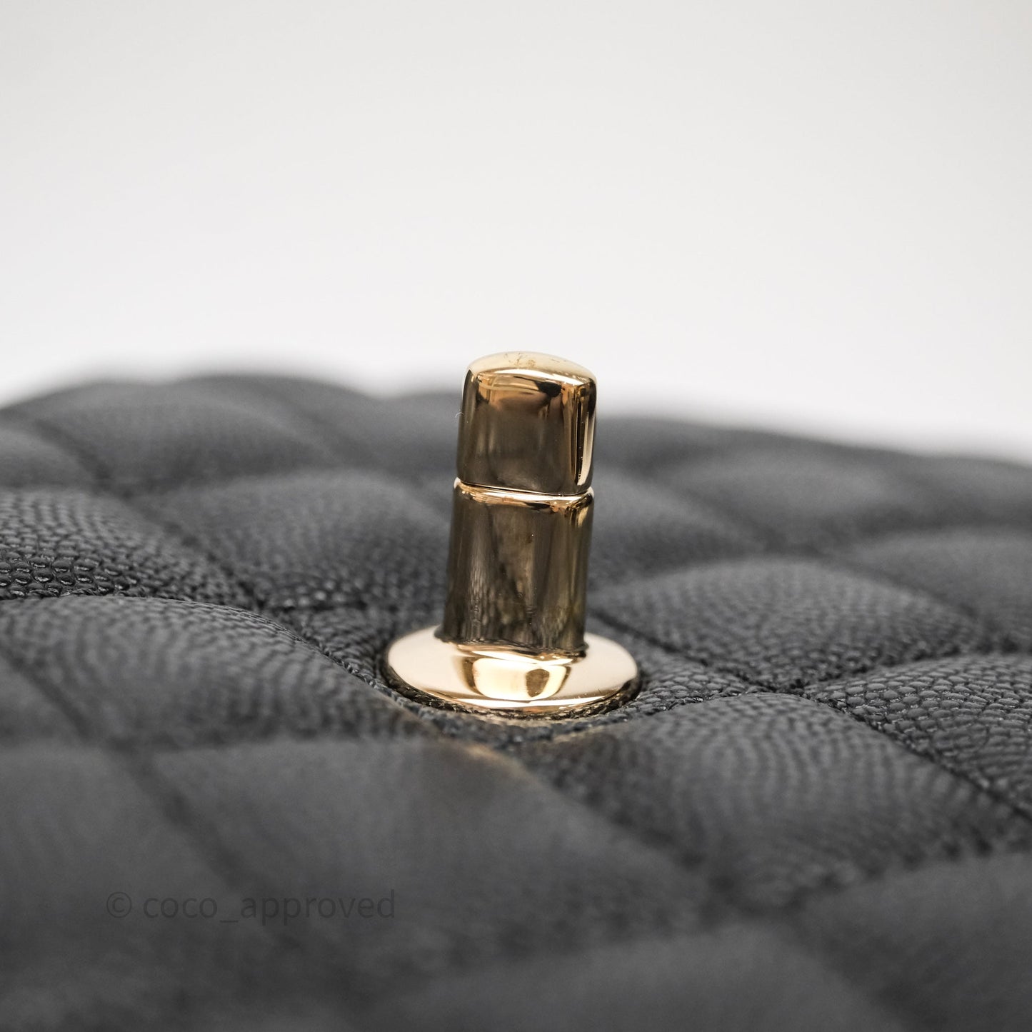 Chanel Small Coco Handle Black Caviar Light Gold Hardware